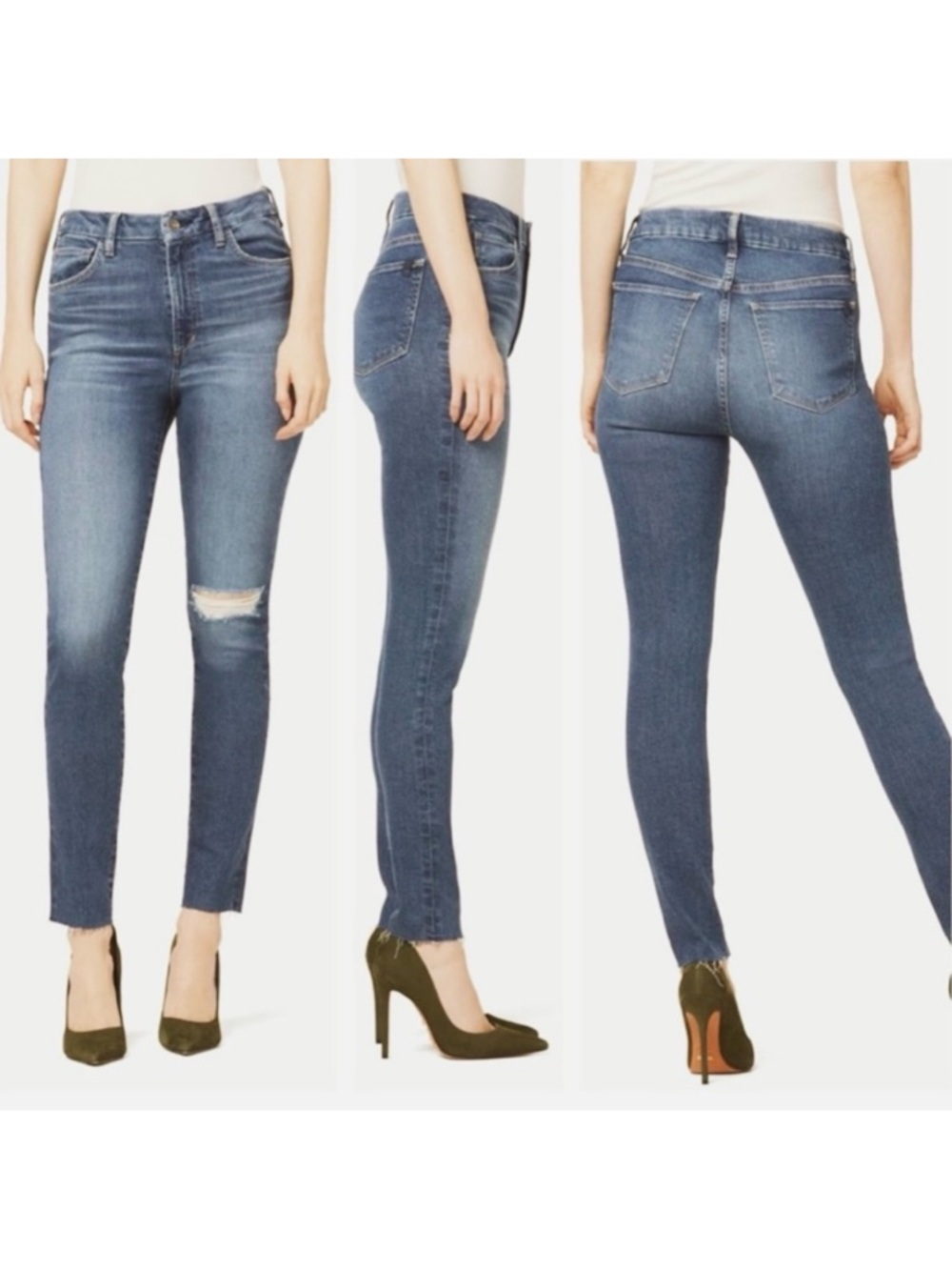 JOE’S Jeans High Rise Skinny Ankle Distressed Denim Size 26 Wheaton Blue Wash